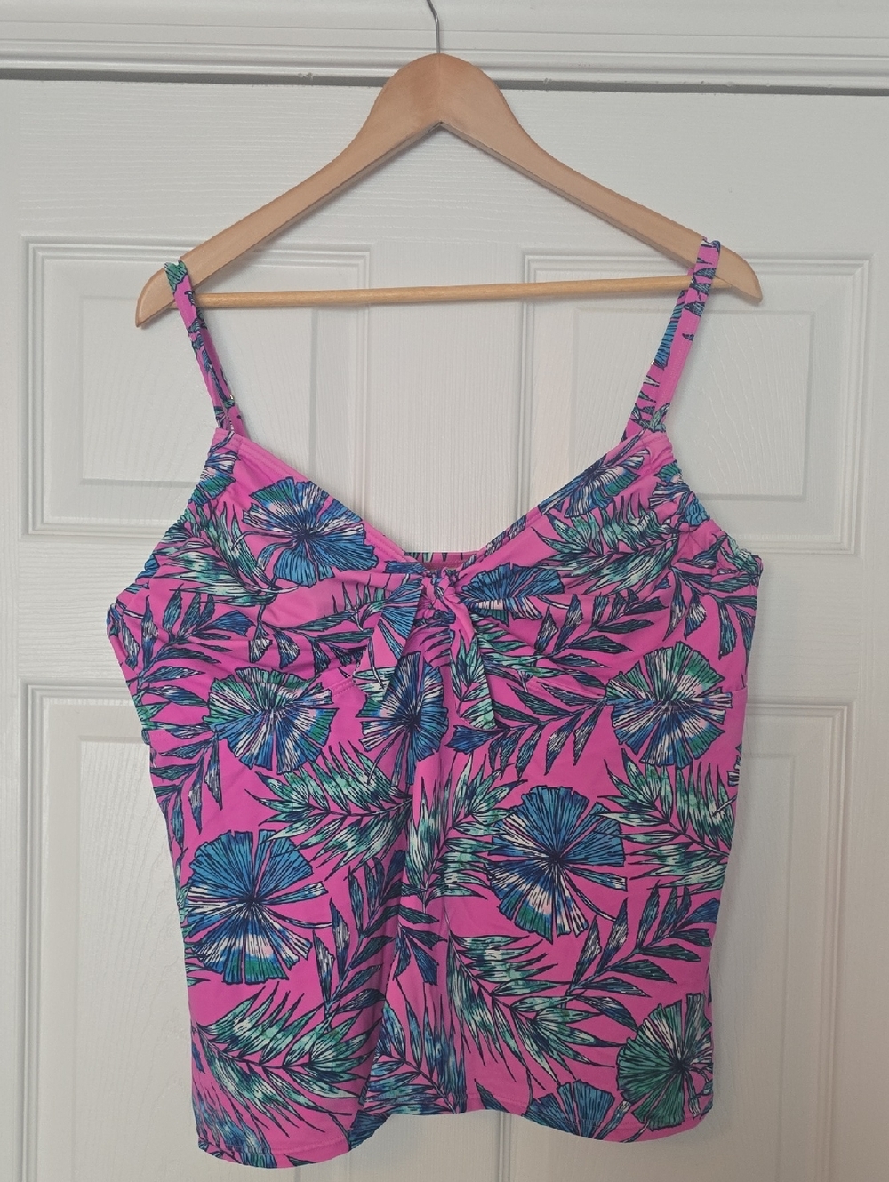 Tropical Pink Floral Tankini Top